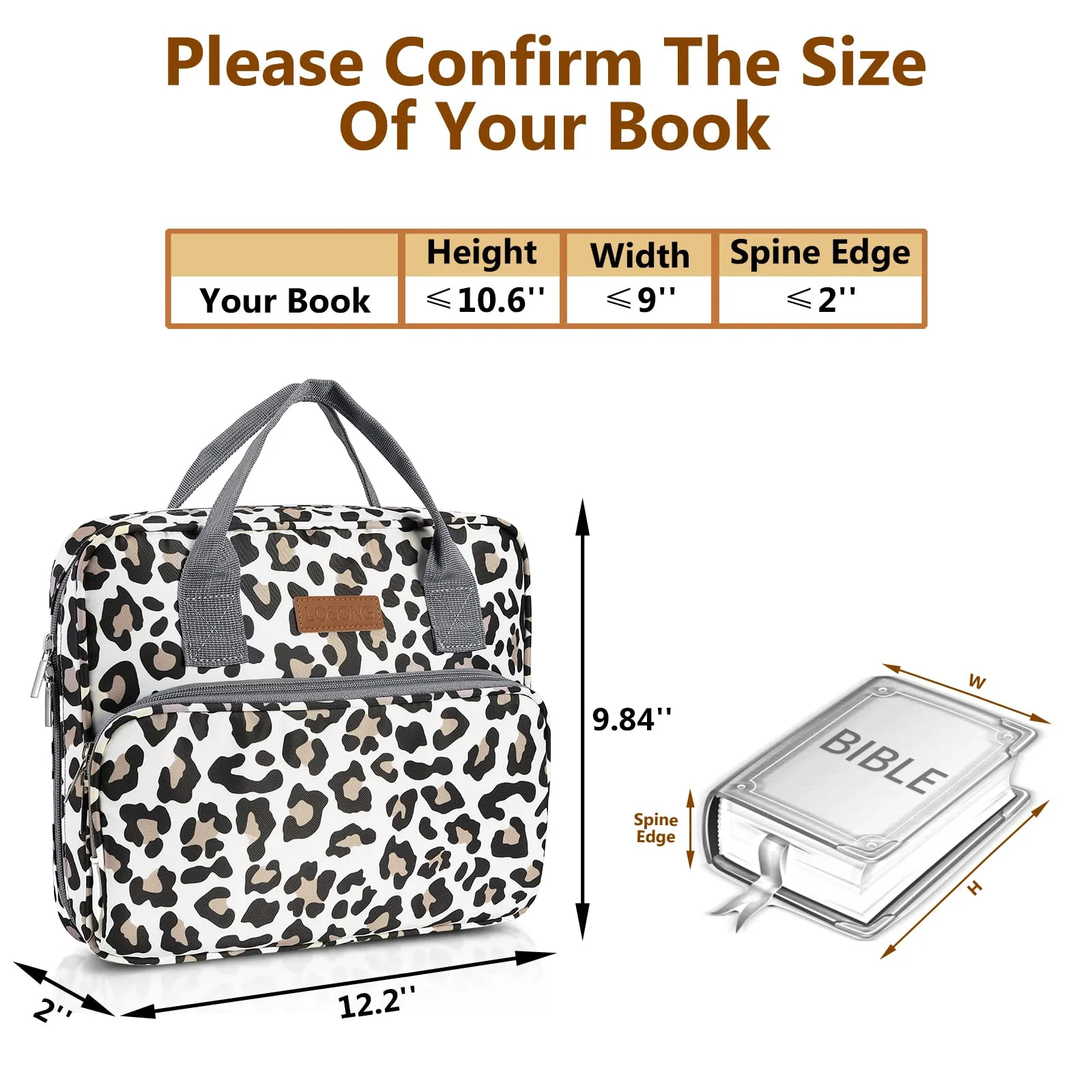 High Quality Wholesale Bible Bags for Girls Fashion Leopard Print Canvas Bible Carrier Bag Bible Protective Bag Leopard