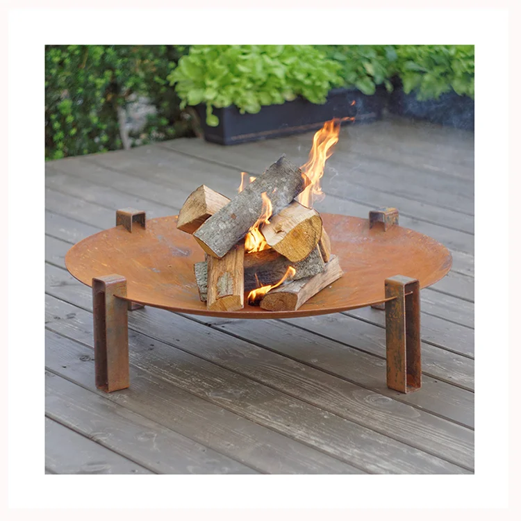 Customized round Fire Burner Pot Bowl Outdoor Corten Steel Brazier Fire Pit