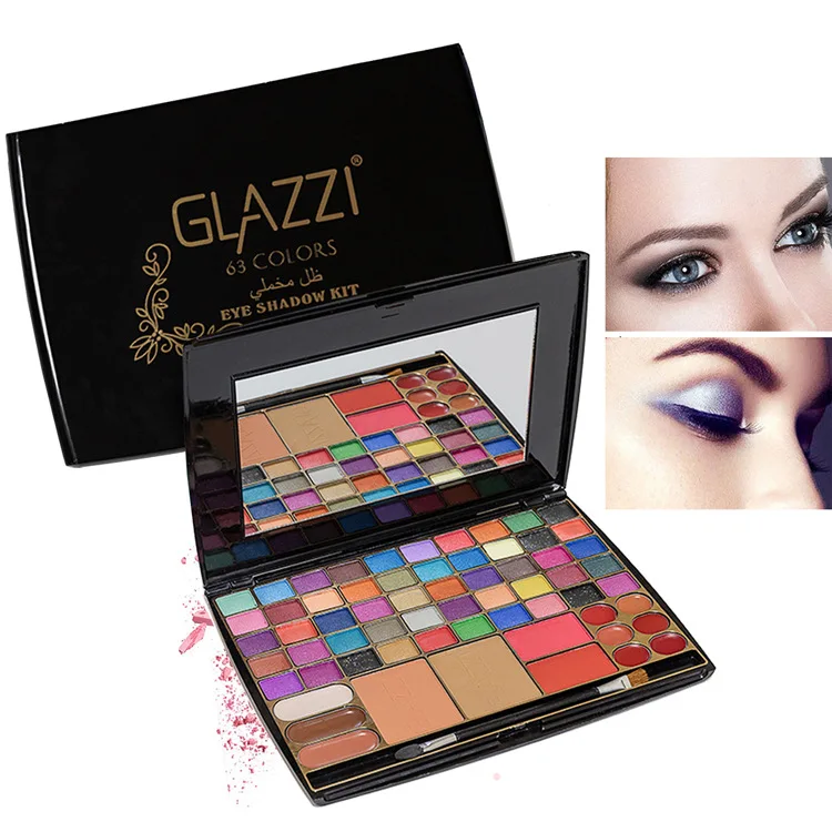 Guangzhou 63 Colors  Diy Natural Eye Shadow Magnetic Pallets With Logo
