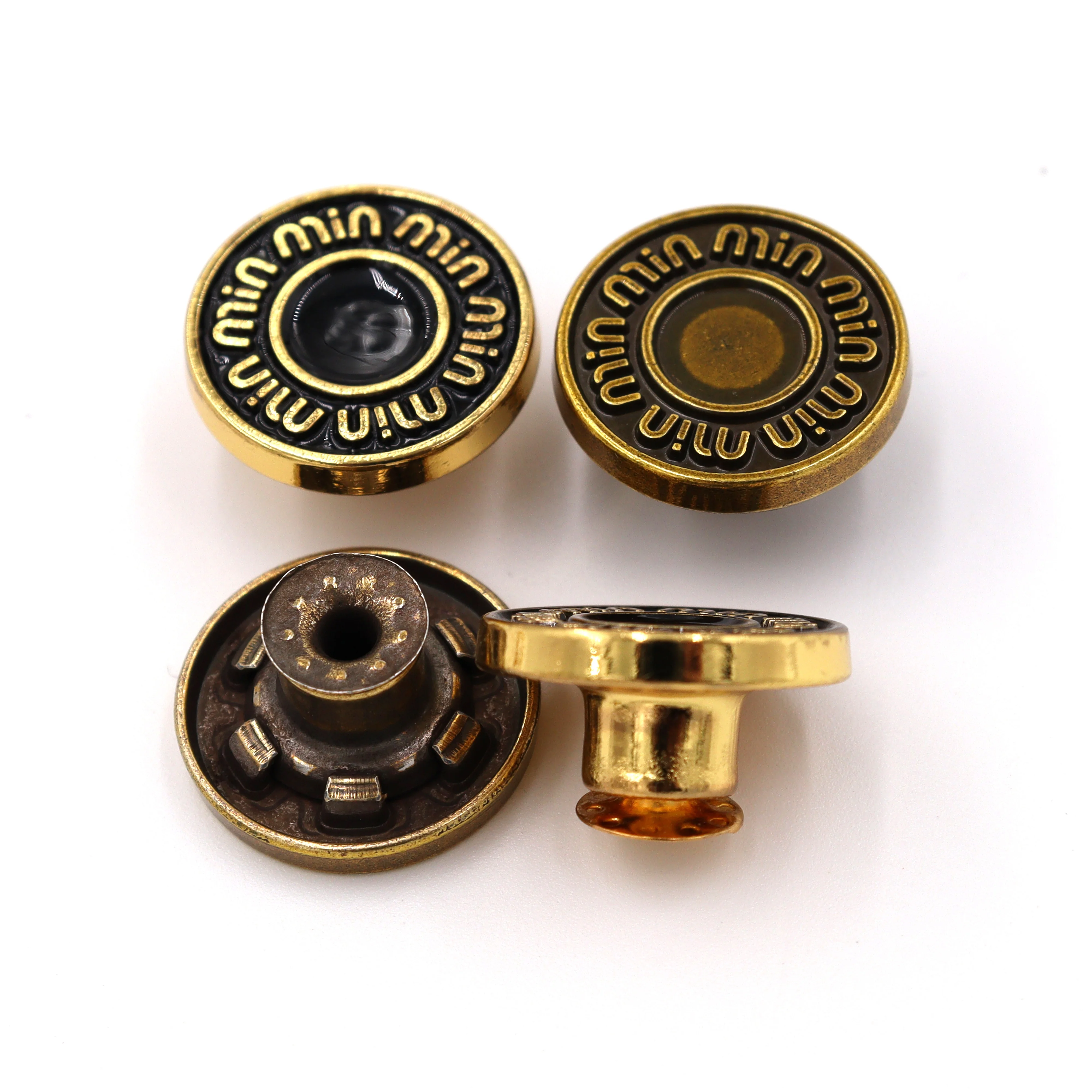 OEM ODM Manufacturers Custom Brand Logo Vintage Denim Jeans Button and Rivets for Garment