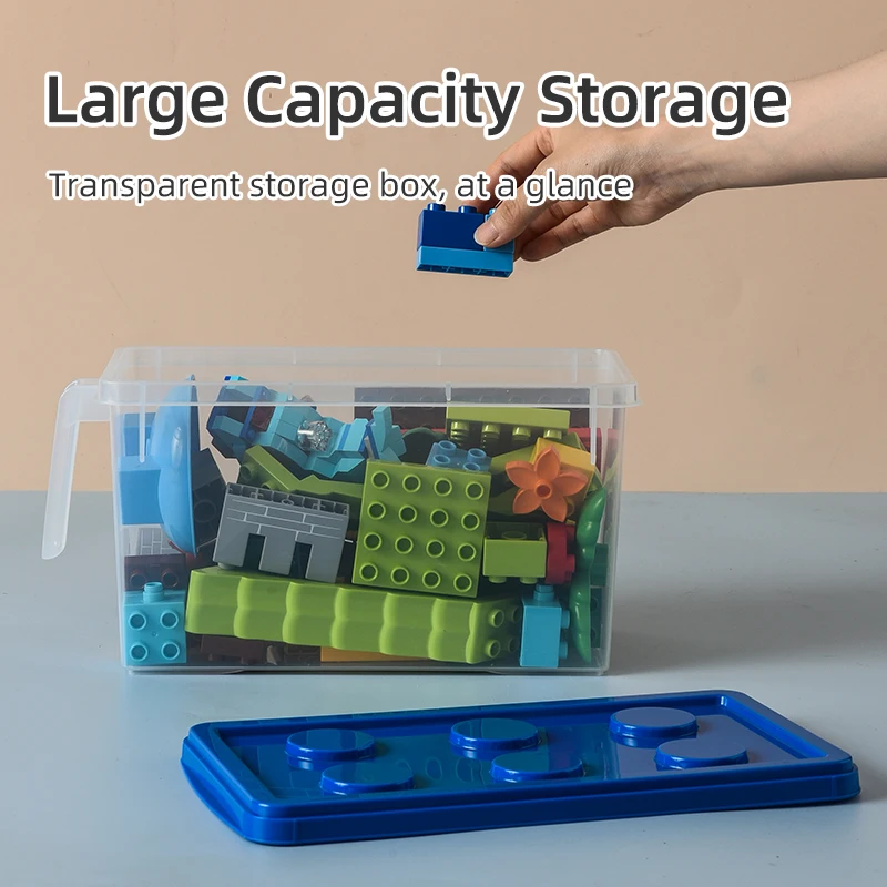 Kids Children Toy Desktop Storage Box Block Storage Box Transparent Plastic Block Storage Box