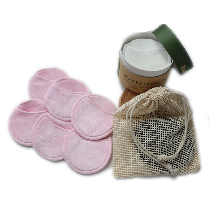 Reusable Makeup Remover Pads Cotton Zero Waste Make up Pads Organic Bamboo Makeup Remover Cleaning Face Washable Reusable Simple