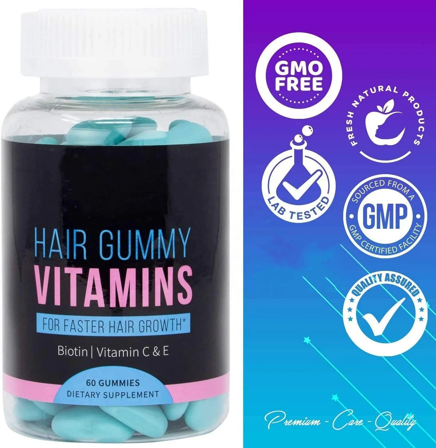 2022 New Organic Glacier Presents Private Label Nails and Skin Burst Gummies Gummy Hair Wax