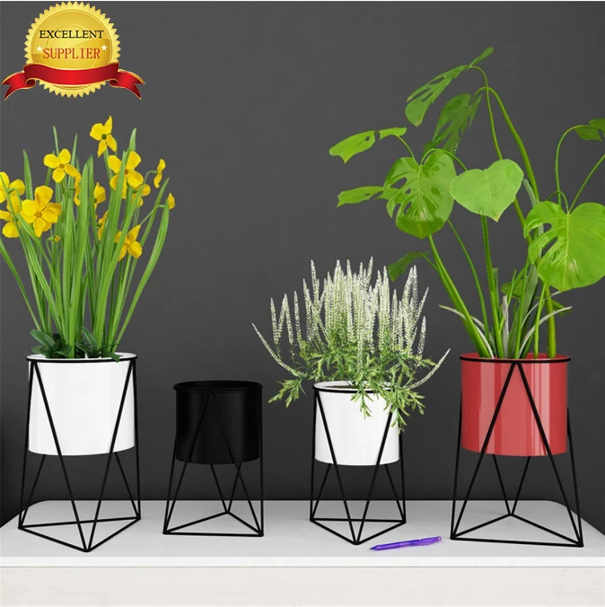 Nordic flower rack living room balcony floor flower rack flower pot iron art green plant decoration flowerpot trellis