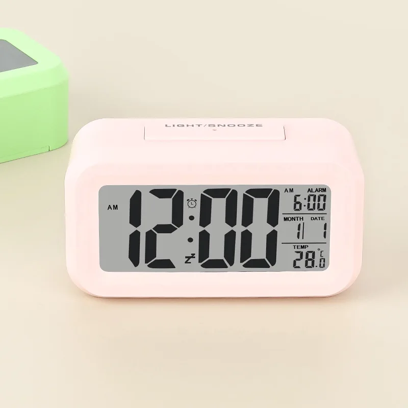 LCD Smart Clock Electronic Student Desktop Clock Mute Glow-in-the-dark Kids Wake up Alarm Clock