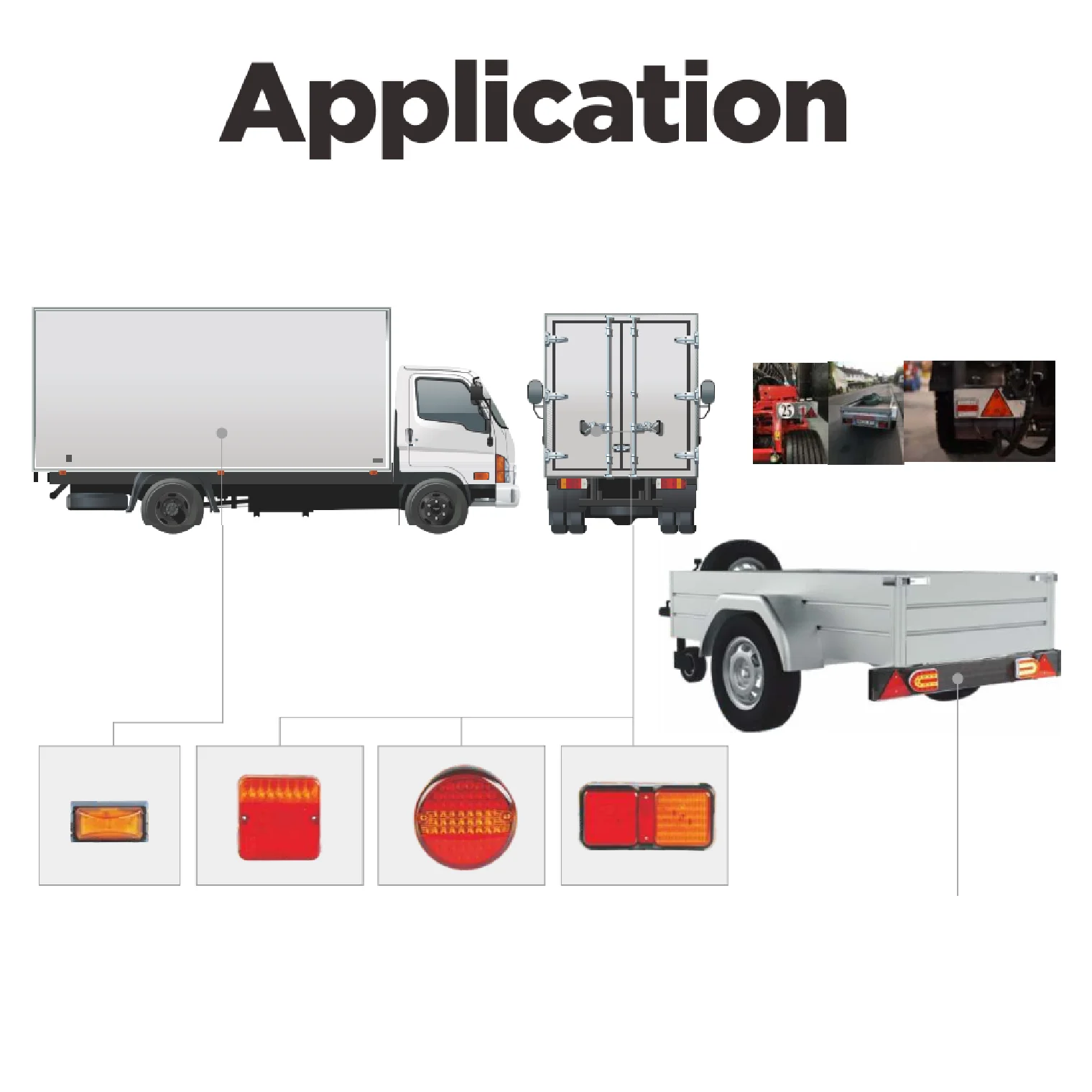 Traffic Emergency Light Sign Board Agricultural Machinery Engineering vehicle Brake Led Truck Rear Direction Indicator Lights