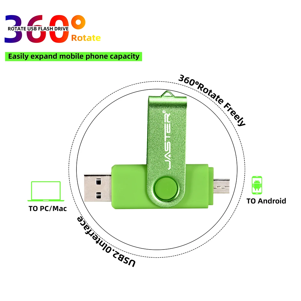 Cheapest Swivel OTG USB Flash Drive 2 In 1 With Free Logo Custom Pen DRIVE And USB C Adapter