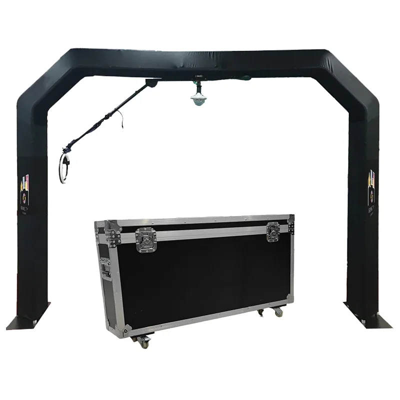 Automatic Rotating 3D Top 360 Photo Booth with Free Accessories Curve Overhead 360 Photo Booth With Enclosure Backdrop