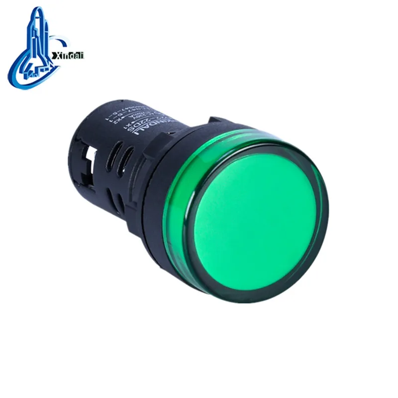 high quality IP67/IP65 12V 24V 110V 220V 380V AD22-22D/S Panel Mount Signal Power Led Indicator Light Green Pilot Lamp AC DC