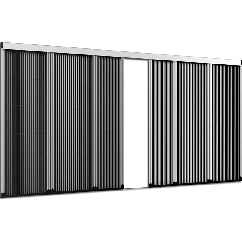 
Pleated trackless screen door 