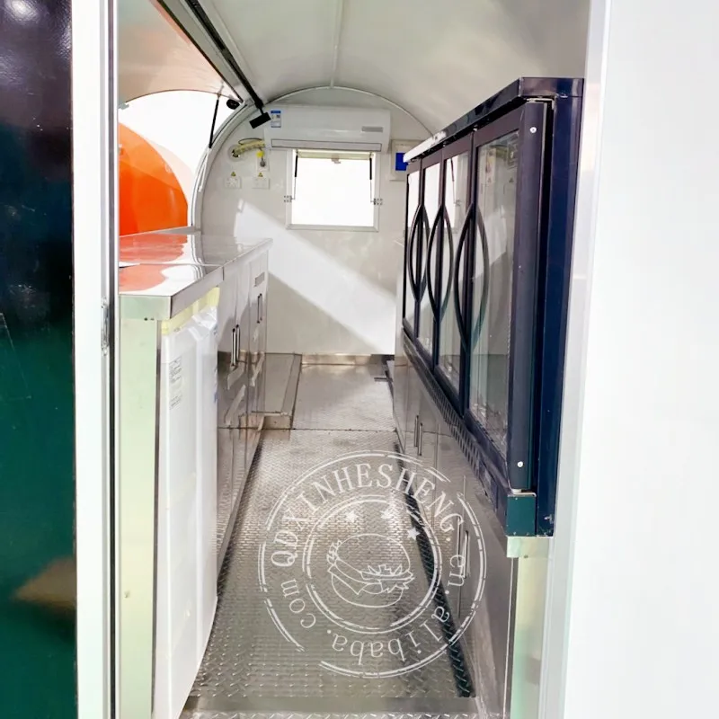 2.5m coffee cart Concession cart Eating carts FRP Orange trailer Vend trailer