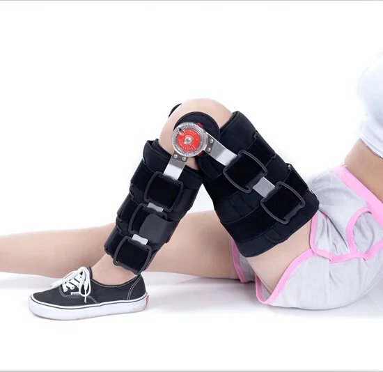 physiotherapy medical orthopedic knee supporter brace immobilizer apparatus equipment device for fracture with  hinge