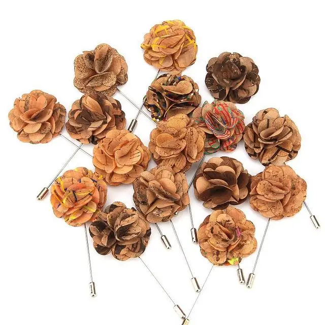 hot new design wood flower lapel pin