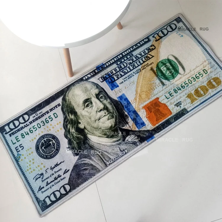 Пользовательские ковры 100 доллар Билл оптовая продажа дверные коврики дизайнерские с рисунком аниме мультяшный и денежный логотип коврик Входные Коврики