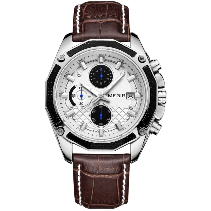 megir 2015 Wristwatch Brand Your Own Logo Chronograph Quartz Business Watch men watches