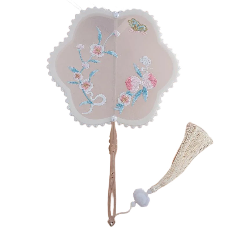 VISON Cute Rabbit Design Craft Hand Fan Lace New Hand Fans Wholesale Hand Held Fabric Fan