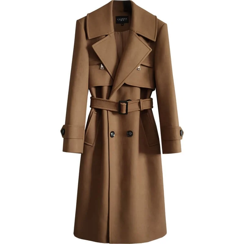 High quality loose fit mens full length coat long winter wool men overcoat