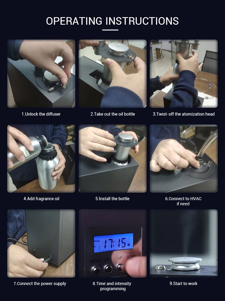 Charm Aroma CH128 commercial hvac smart wifi electric scent machine fan aroma diffuser