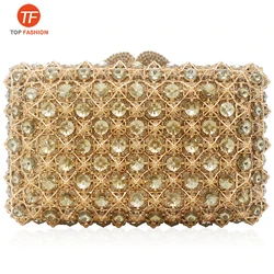 China Factory Wholesales Luxury Crystal Rhinestone Clutch Evening Bag Hollow Out Clutch Purse for Women