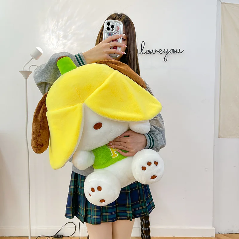35cm Cute Banana  Plush Toy Kawaii Big Ear Dog Cartoon Plushies Soft Stuffed Doll Girl Bed Sleep Cushion Pillow Gift