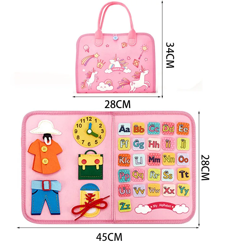baby products tiktok hot selling 2023 for children buckle sensory bag other early educational toy montessori busy book for kids