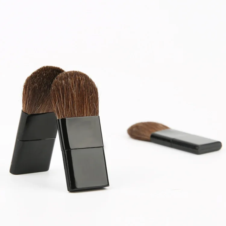 Women Blush Foundation Brushes Tools Custom Horse Hair Black Mini Makeup Flat Brush