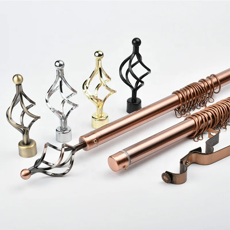 28 mm metal curtain rods and accessories curtain poles with  hollow ball curtain head