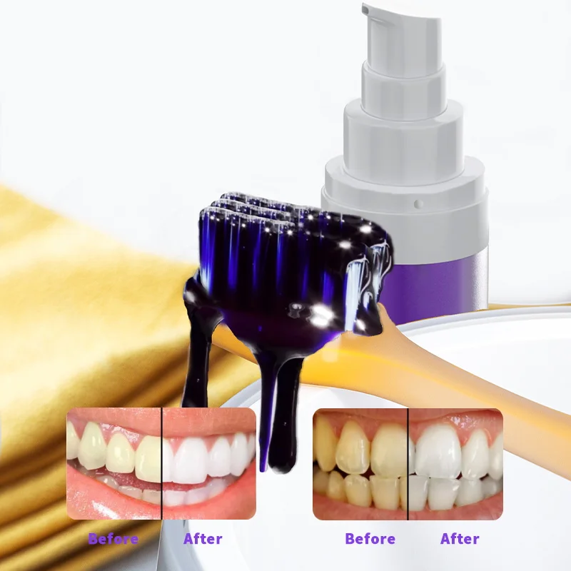 Purple Toothpaste Hot Sale 30ml Mint Color Corrector Teeth Whitening V34 Purple Toothpaste For Home Use