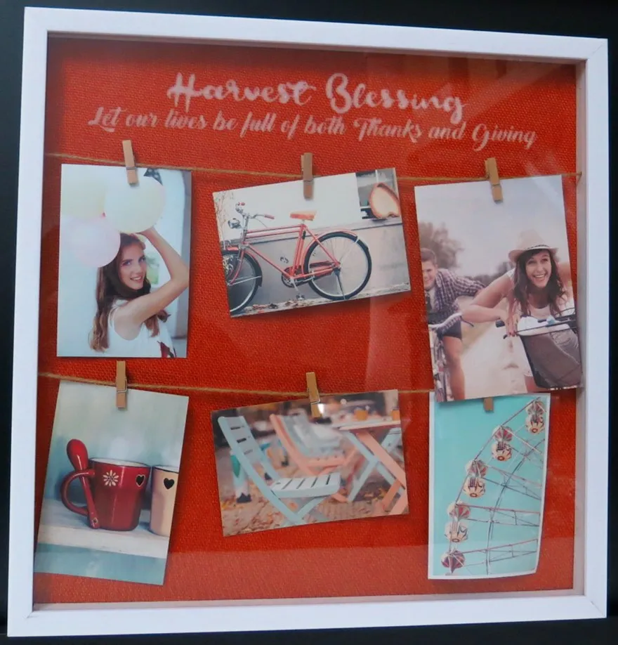 Fashionable High Quality Background Linen 6 Clip DIY White Environmental Protection Plastic Photo Frame