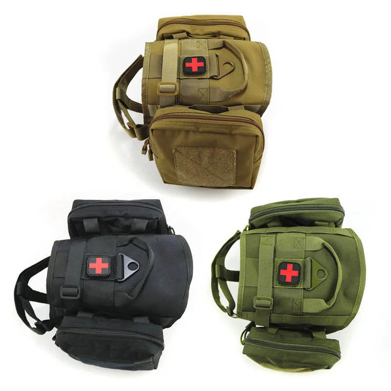 Tactical Pet Vest Military-style Police Style Harness Bag Set for Dog Removable Bag Anti Blast Nylon Harness Attachable Bags