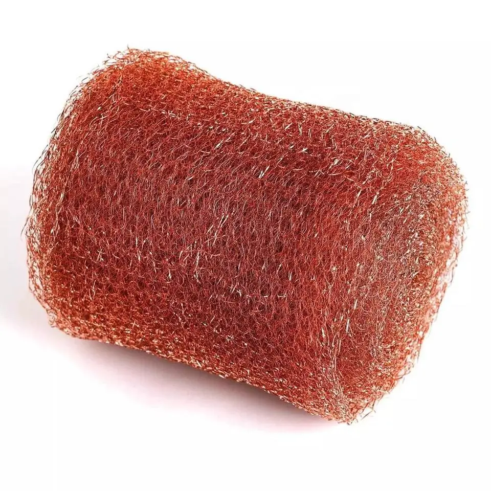 Copper Wire Mesh Bare Welding Rohs Material Woven Filter Origin Cutting Type copper knitted wire mesh