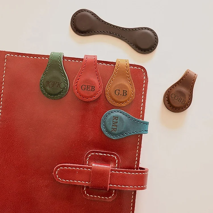 Custom Handmade Leather Magnetic Bookmark Leather Magnetic Bookmark Clip