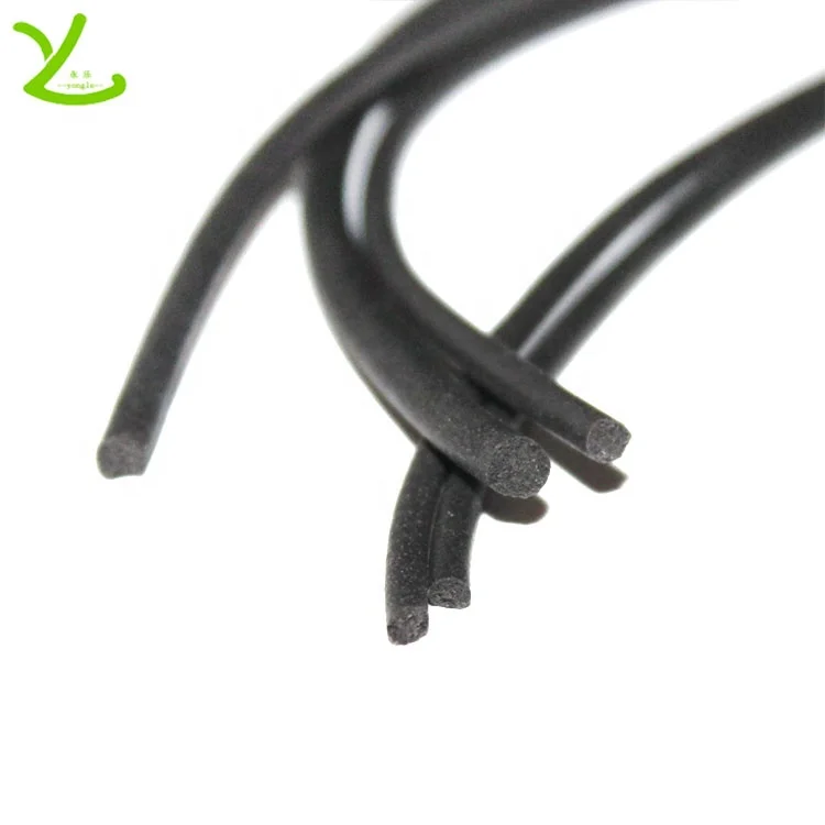 2.5mm black heat resistance tear resistance flexible insulation sponge cord silicone rubber foam sealing strip