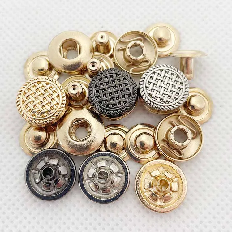 Customize Design Fancy Black Buttons for Suits Custom Printed Metal Snap Button