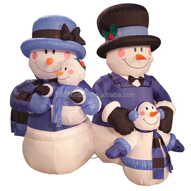 Cute Giant Christmas Inflatable Snowman Family Holiday Lawn Decorations