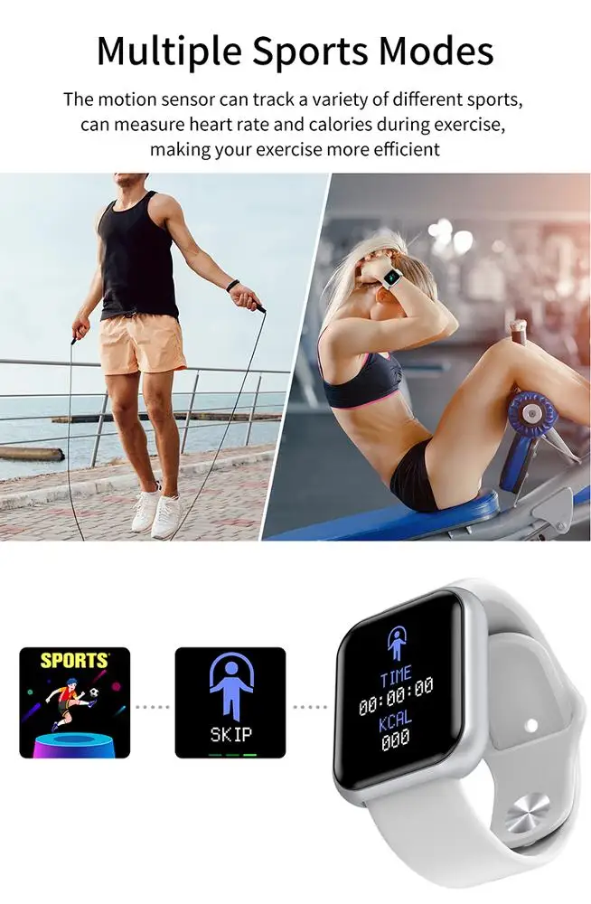New design 1.44inch D20 smart watch Heart Rate Monitor Pedometer  Fitness Smart Watch D20 Y68 Smart Fitness Bracelet