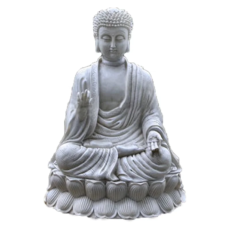 Shengye Large Outdoor Home Decoration Meditation Amitabha Marble Carved Buddha Life-size Resin Glass Fiber Sitting Buddha Statue