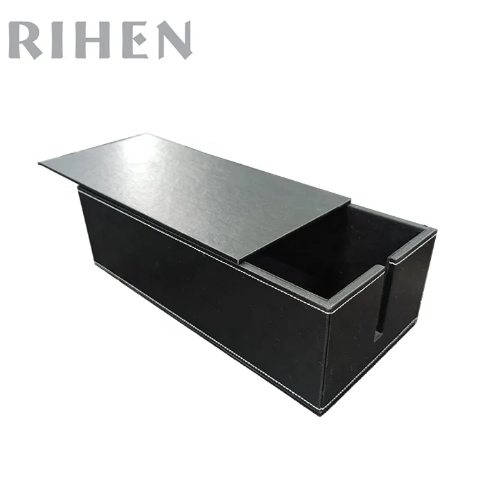 Classical High-capacity Cable Management Box Electric Cord Holders Pu Leather Neatening Storage for Office Desk