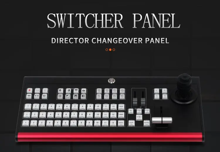 vMix control video switcher panel with 24 channels shift T-bar trans-effect volume PTZ control function