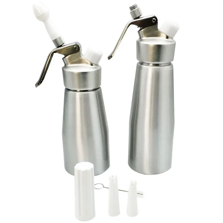 custom  1 pint whipped cream dispenser aluminium with 3 nozzles