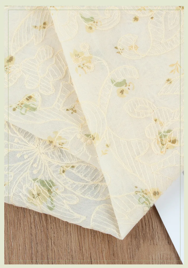 Wholesale High Quality Nature Fiber Cotton Embroidery Fabric Lace For Curtains