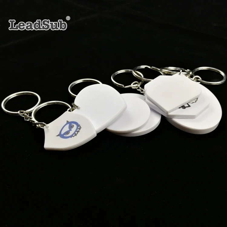 Leadsub Plastic sublimation blank Customized print Keychain Pvc light Key Chain