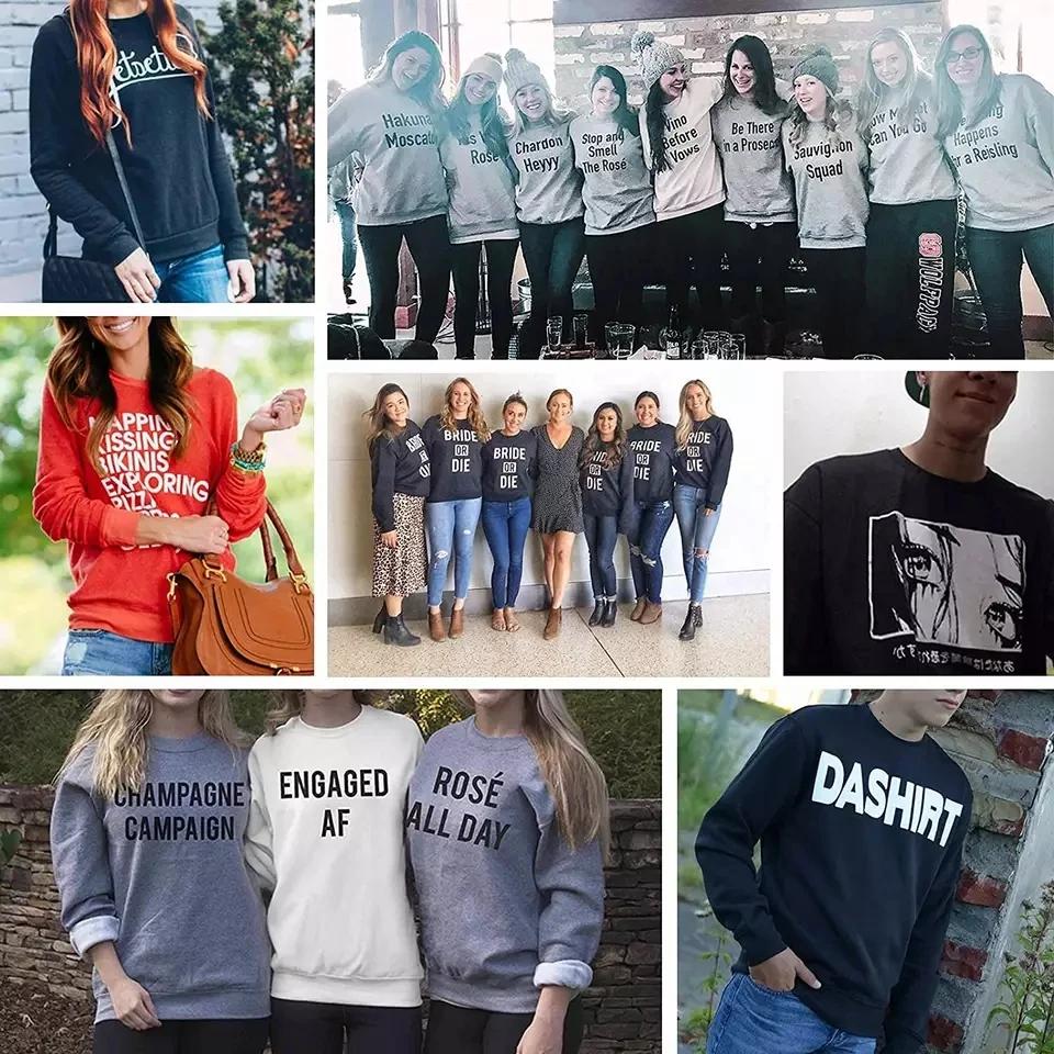 Wholesale Custom Logo Embroidery Blank Oversized Cotton French Terry Solid Causal Crewneck Women Hoodies Sweatshirts