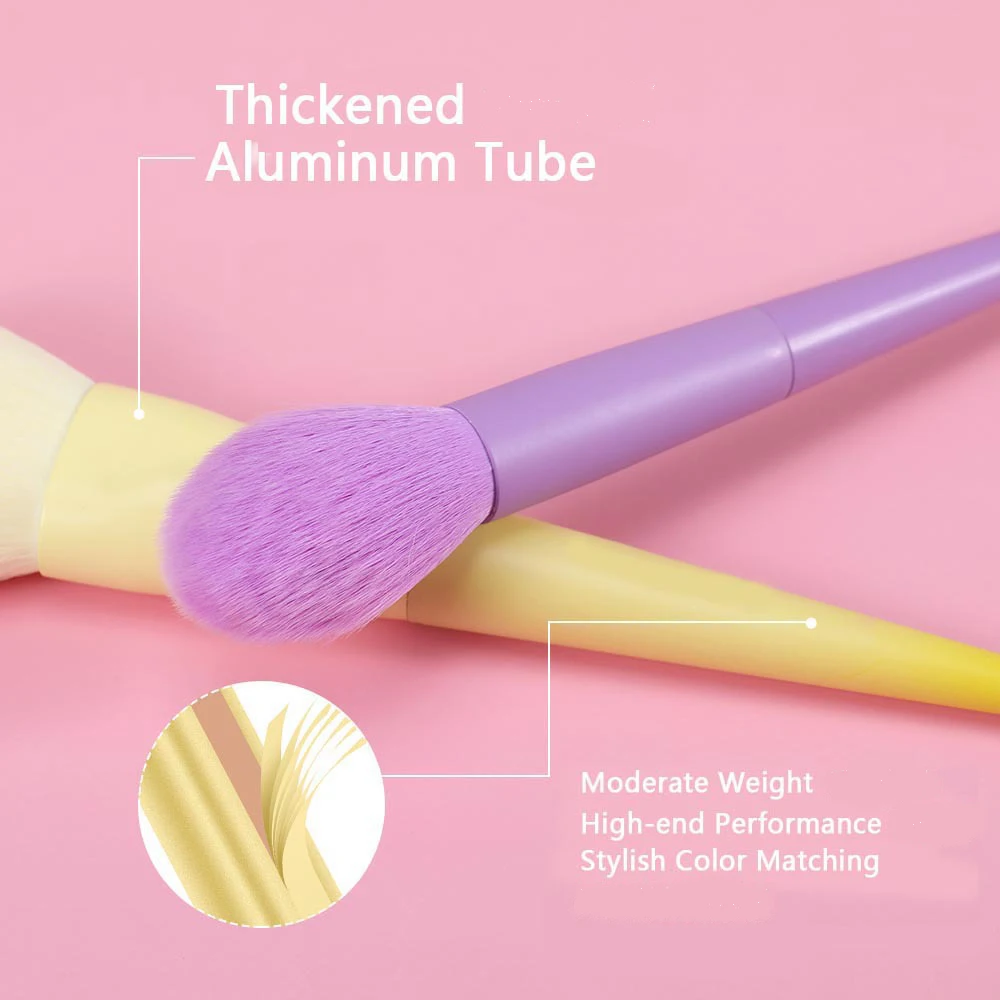 New Style Hot Sell 18pcs Macarons Makeup Brushes Vegan Custom Logo Candy Color Brush Set for Makeup
