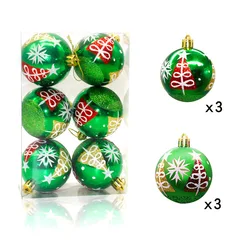 Wholesale price 6cm plastic ball ornament painted transparent christmas ball decoration