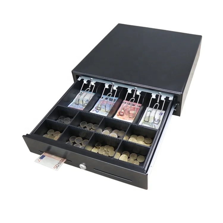 Supermarket Strong Cashier Box POS Button Open Manual Money Cash Drawer