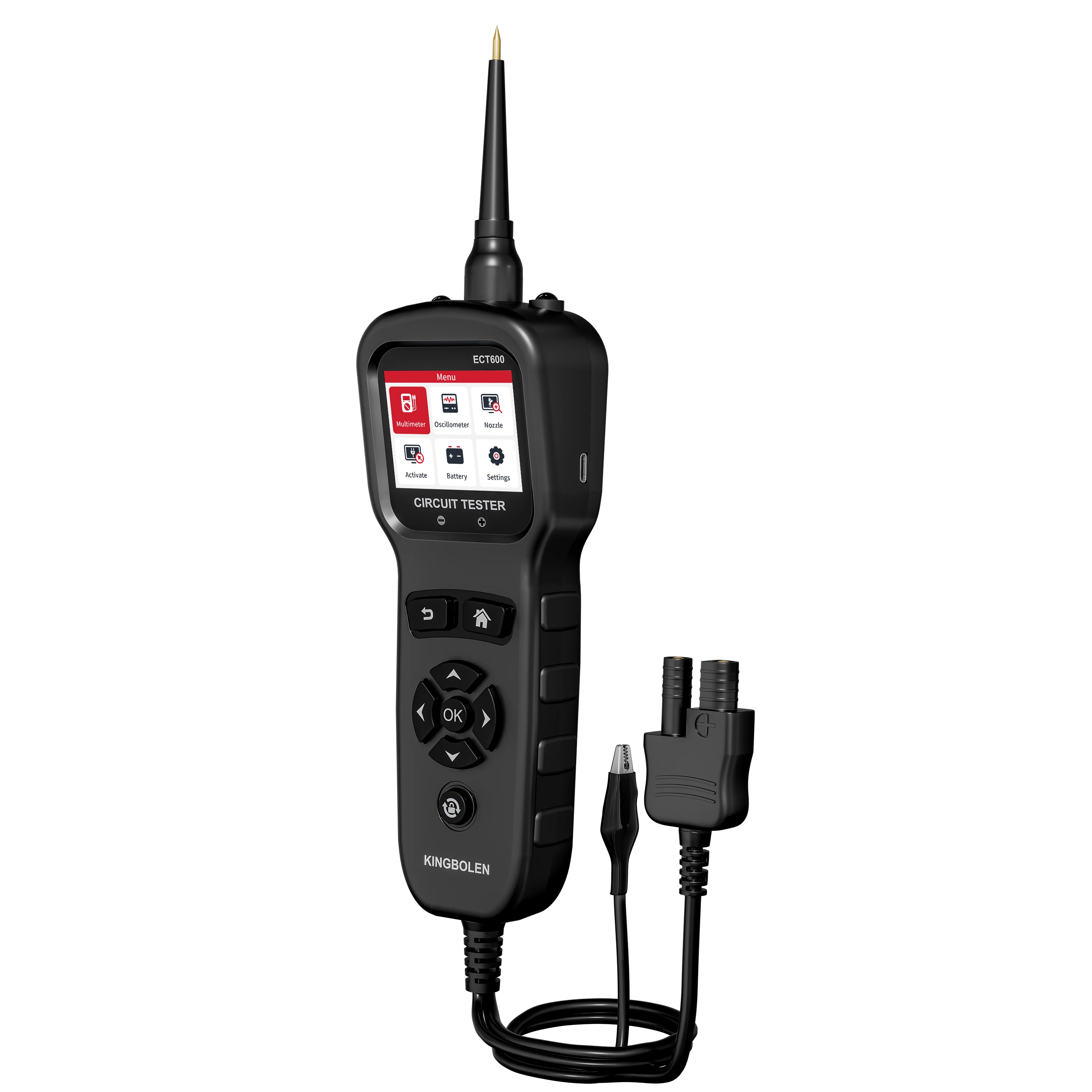 Kingbolen New ECT600 Vehicle Circuit Tester 12-24V Car Battery Tester Multimeter Oscilloscope Power Circuit Probe Kit