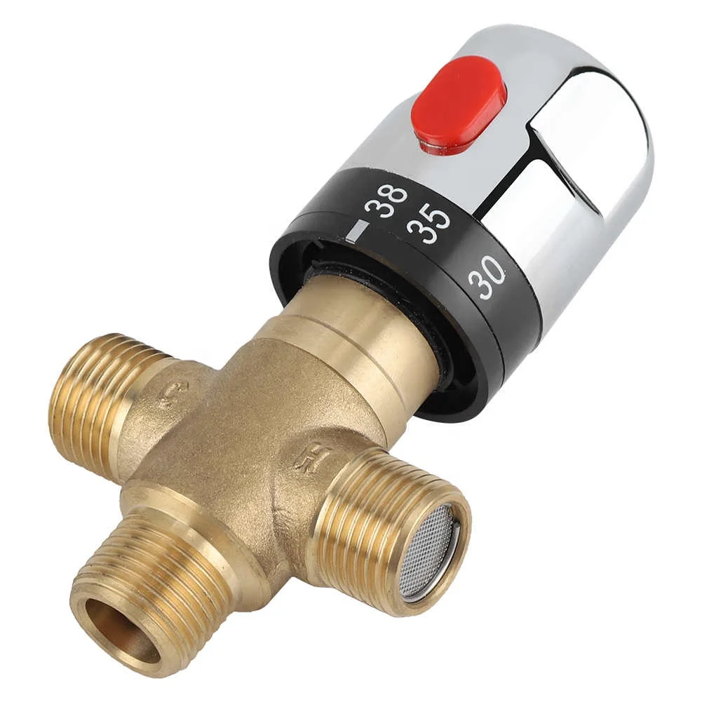 Brass Thermostatic Mixing Valve Water Temperature Pipe Basin Thermostat Motorized Ball Valve Vacuum Regulator Bomba De Agua