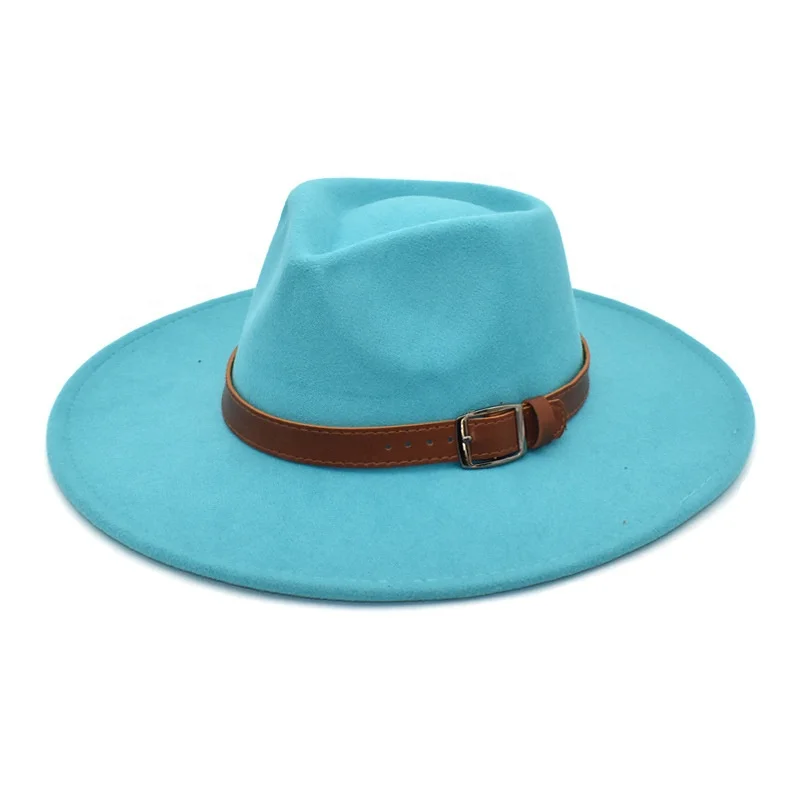 Womens Hats Classic Wide Brim Fedora Hat with Belt Buckle Felt Panama Hat Spring Autumn Winter Custom Logo Customized Daily Life