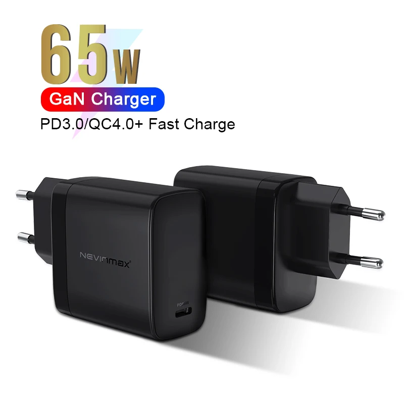  Заводская дешевая цена 65 Вт GaN PD дорожное зарядное устройство USB C один порт с вилкой Стандарта US UK EU